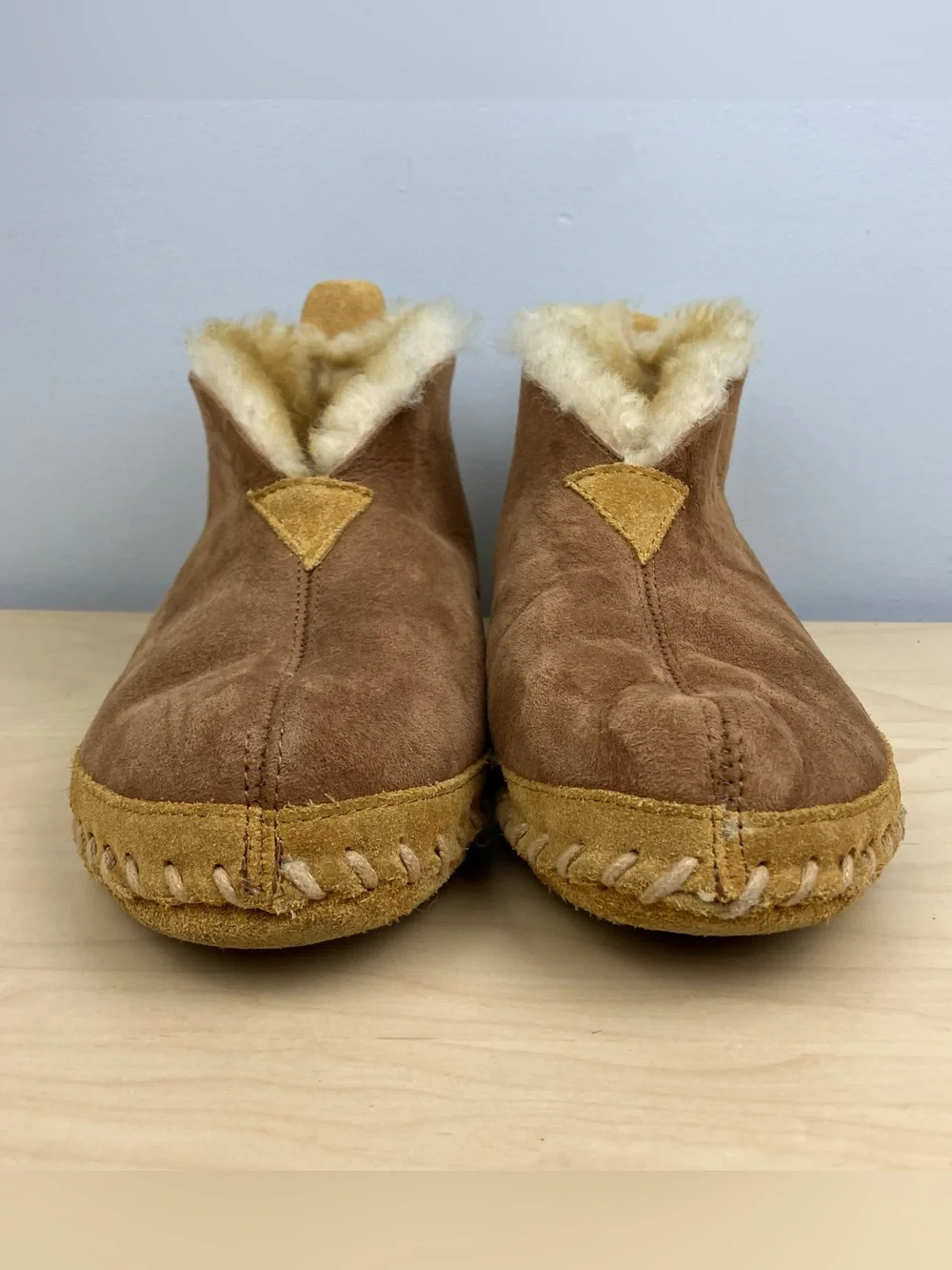 L.L. Bean Men’s Size 9.0 M Wicked Good Slipper Booties Brown Suede Shearling